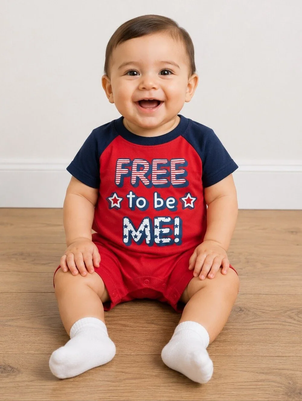 6-9 Months patriotic Baby Romper